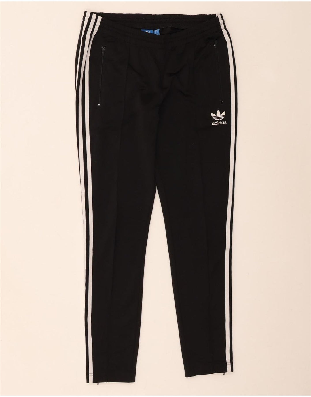 Adidas Damen-Trainingshose UK 14 Mittelschwarzes Colourblock-Polyester