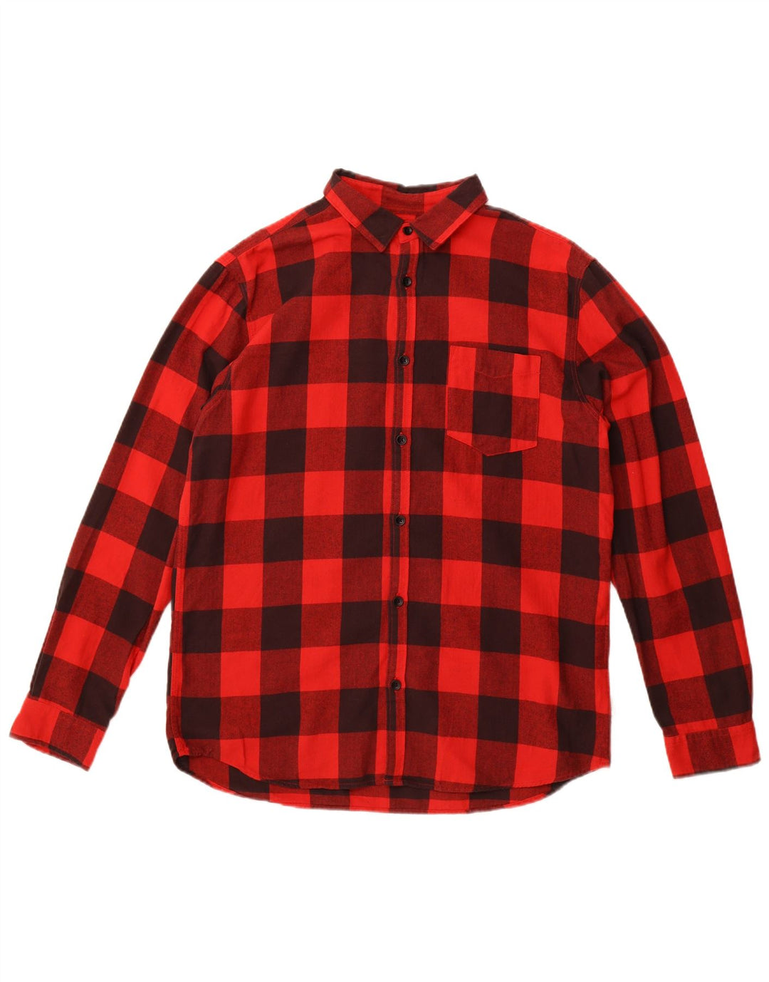 Jack & Jones Herren-Flanellhemd XL aus roter Gingham-Baumwolle