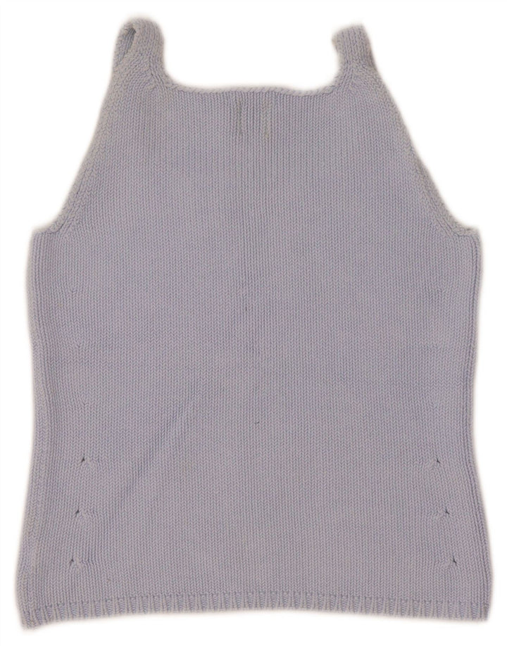 Gap Damen Crop Knit Cami Top UK 8 Small Blaue Baumwolle