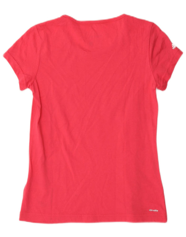 ADIDAS Mädchen Climalite Graphic T-Shirt Top 13–14 Jahre rosa Baumwolle