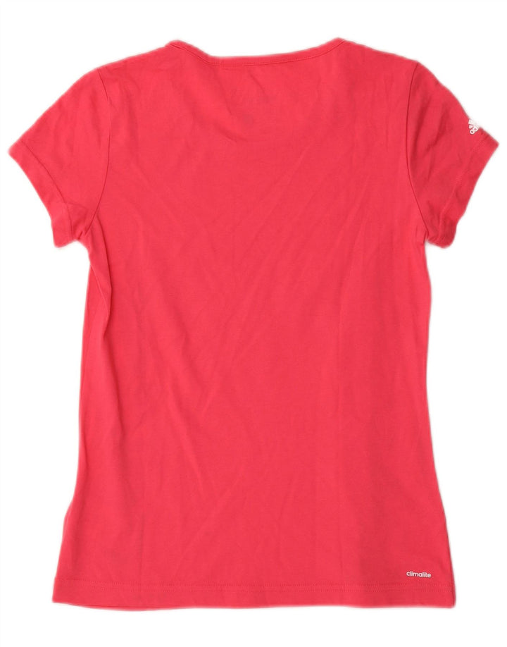ADIDAS Mädchen Climalite Graphic T-Shirt Top 13–14 Jahre rosa Baumwolle