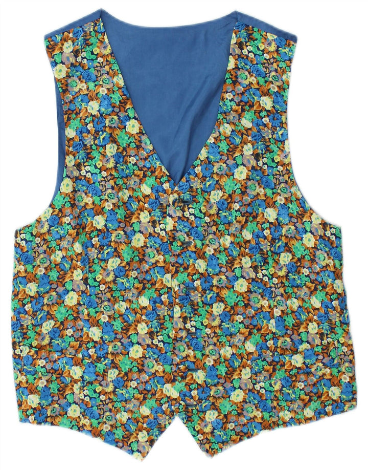 Vintage Herren Weste klein blau geblümt