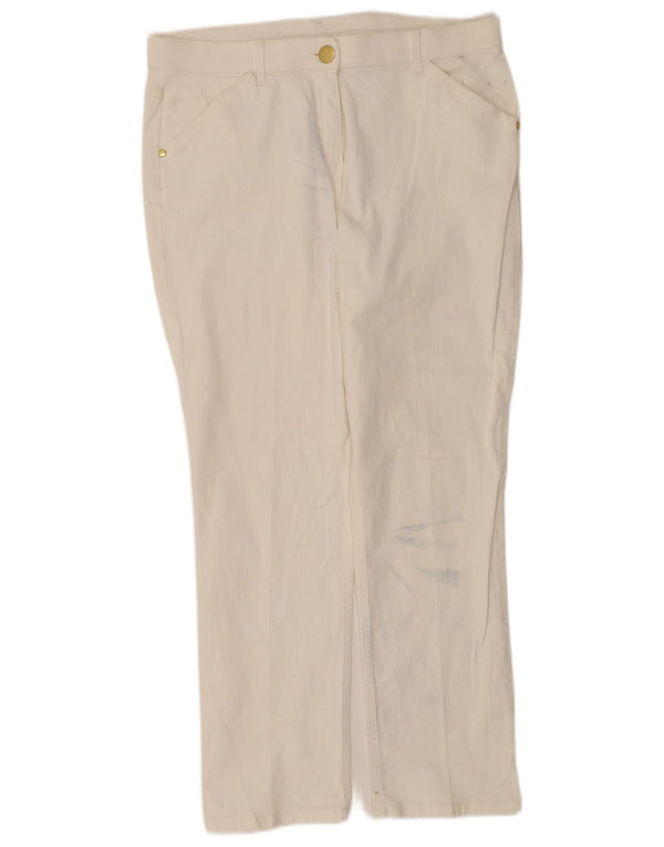 Marks & Spencer Damen Tapered Freizeithose UK 14 Large W34 L27 Weiß