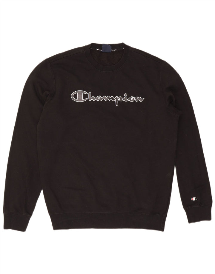 Champion Herren-Sweatshirt mit Grafik, groß, aus schwarzer Baumwolle