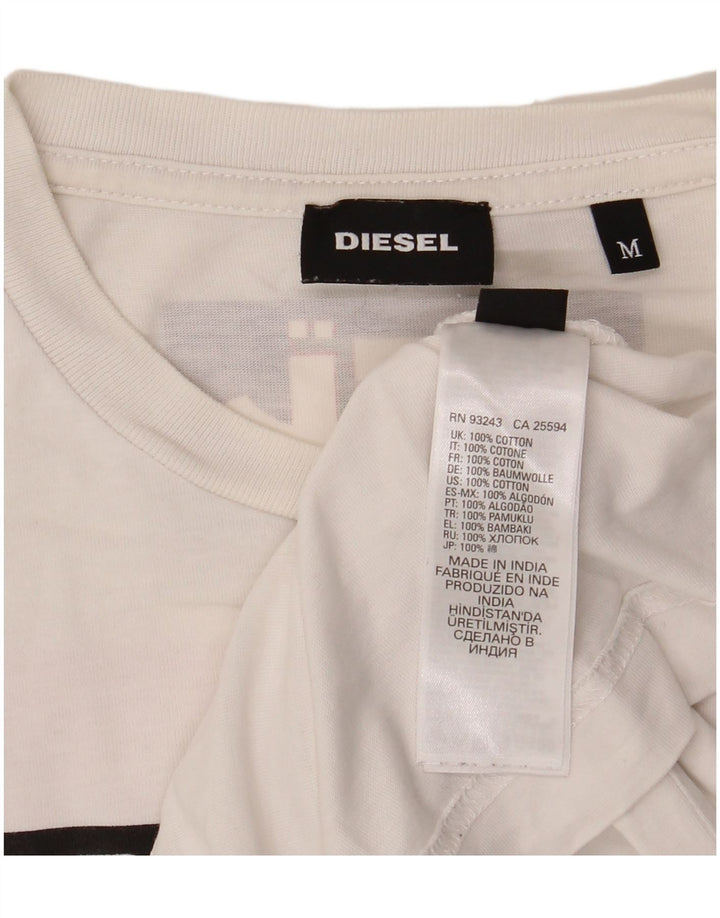 Diesel Herren-T-Shirt mit Grafik, mittelweiße Baumwolle