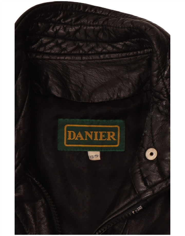 Danier Damen Übergroße Lederjacke UK 6 XS Schwarz