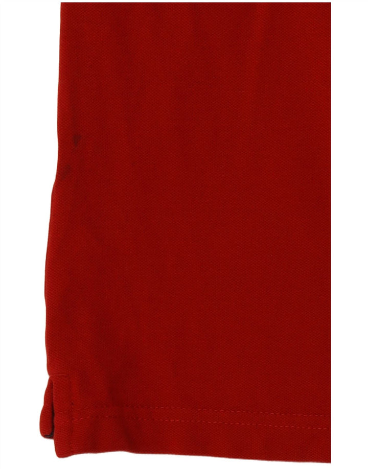 Fila Herren Langarm-Poloshirt 2XL rote Baumwolle