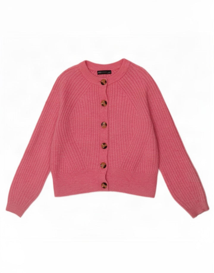 Marks & Spencer Damen-Cardigan-Pullover UK 14 Mittelrosa Acryl
