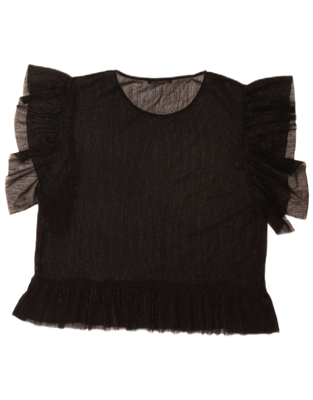 Zara Damen-Blusenoberteil, UK-Größe 46, groß, schwarz gefleckt