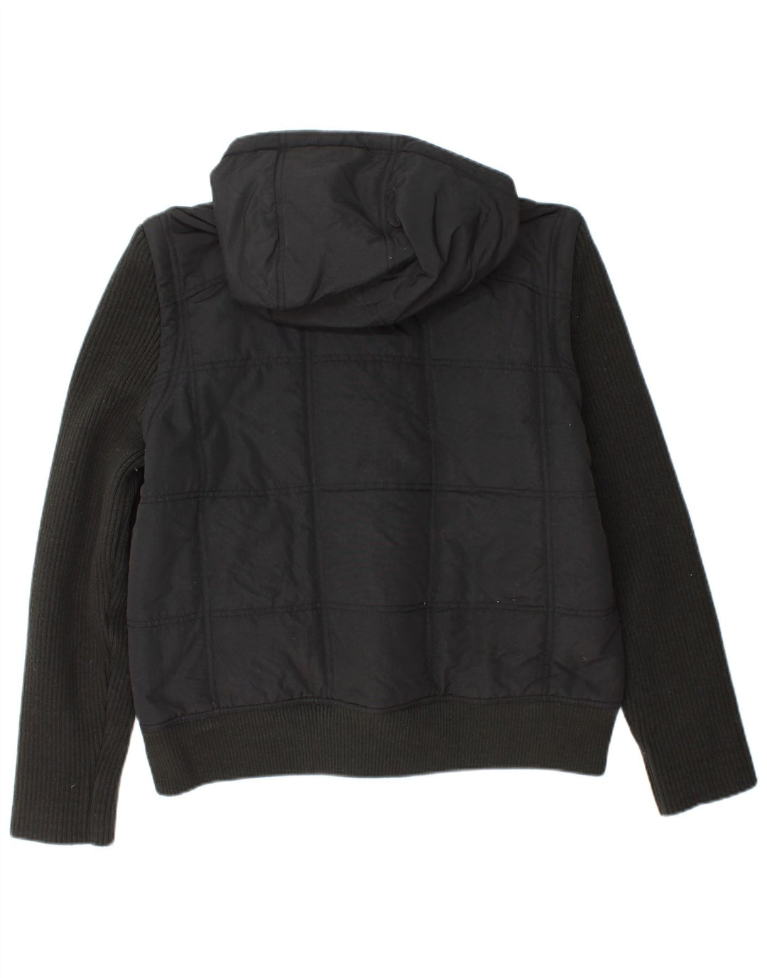 Converse Herren-Jacke mit Kapuze, gepolstert, UK 40, Größe L, aus schwarzem Nylon