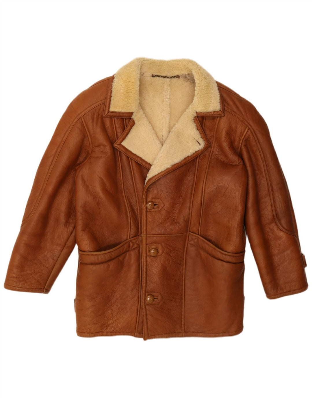 Vintage Herren Shearling Jacke UK 42 XL Braun