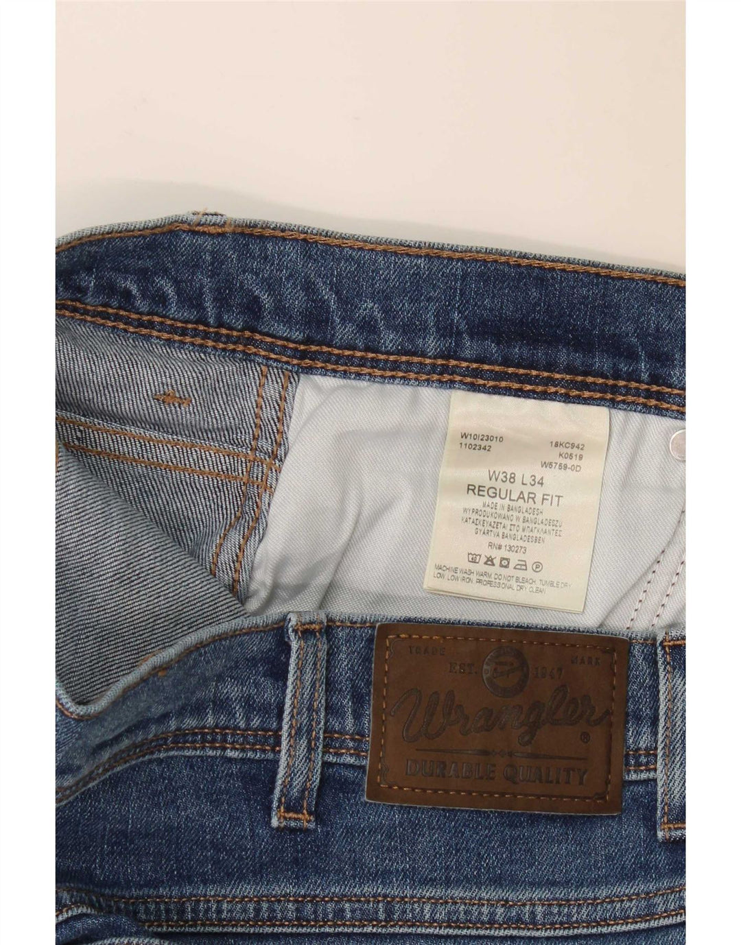 Wrangler Herren-Jeans mit normaler Passform, gerade Passform, W38, L34, blaue Baumwolle