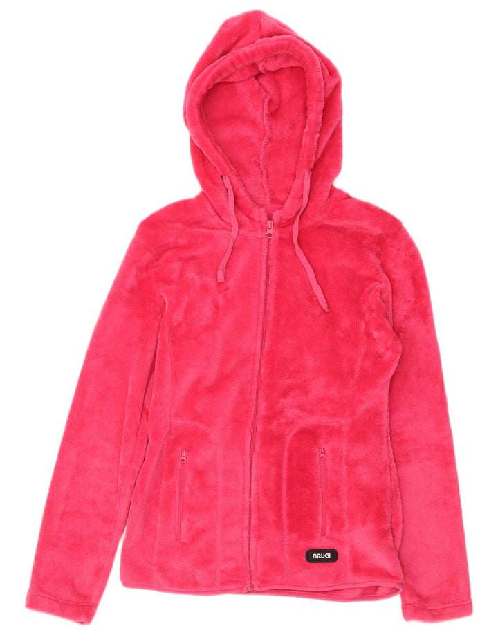 BRUGI Damen-Fleecejacke mit Kapuze, UK 10, Größe S, rosa, Polyester