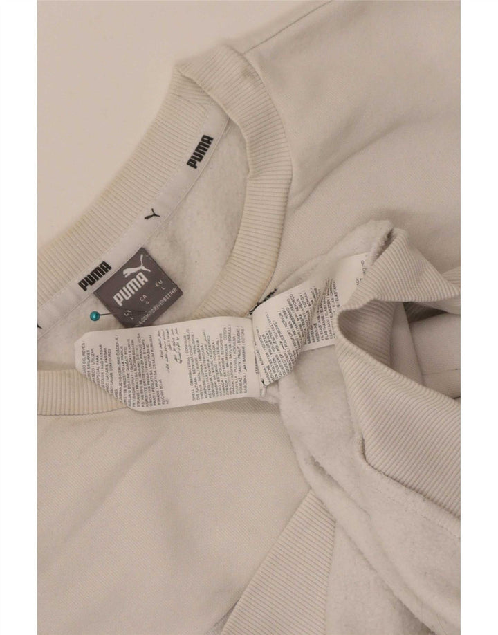 Puma Herren Grafik-Sweatshirt-Pullover, groß, weiße Baumwolle