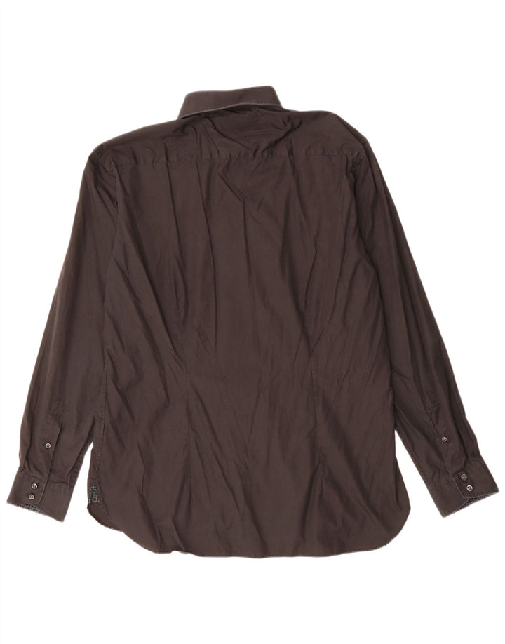 Ted Baker Herrenhemd, Größe 17 XL, schwarze Baumwolle