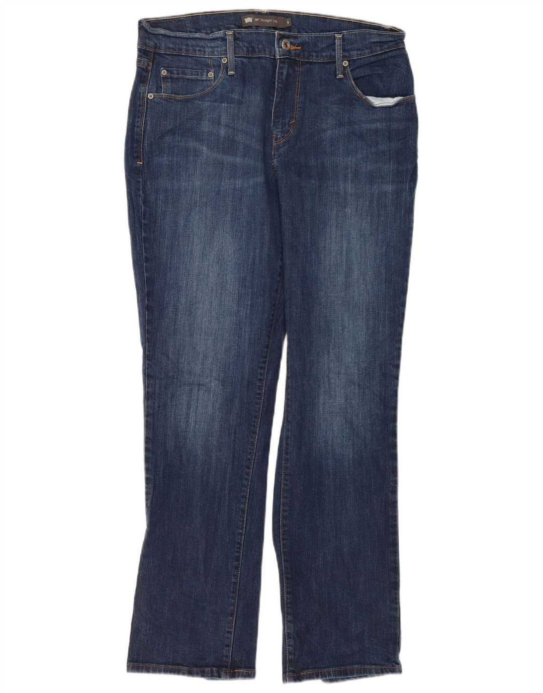 Levi's Damen 505 Straight Jeans US 8 Medium W29 L30 Blaue Baumwolle