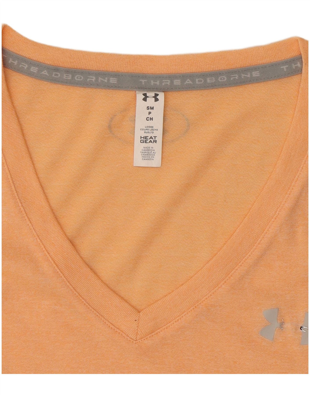Under Armour Damen T-Shirt Top UK 12 Medium Orange