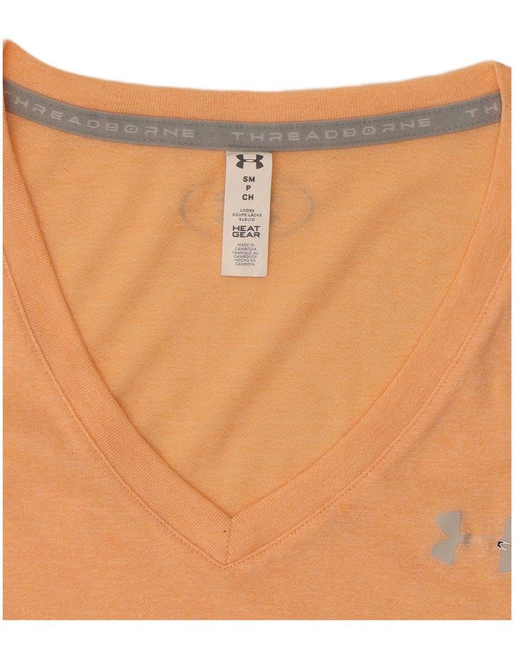 Under Armour Damen T-Shirt Top UK 12 Medium Orange