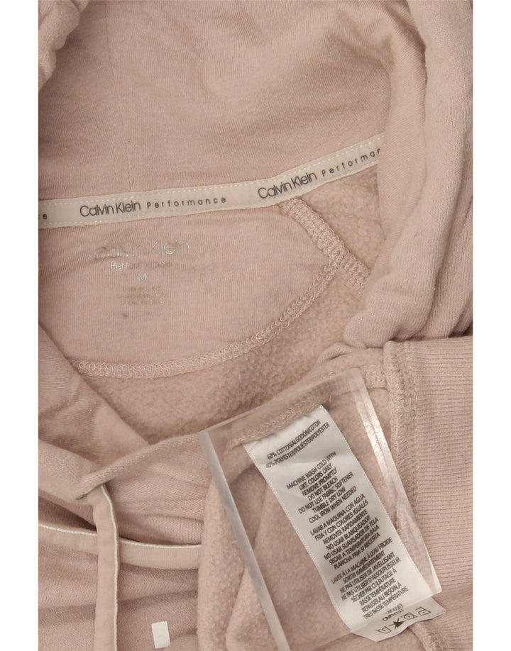 CALVIN KLEIN Damen Performance Loose Fit Kapuzenpullover UK 14 Medium Beige
