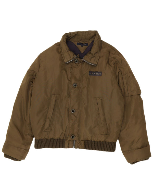 Tommy Hilfiger Herren Wattierte Jacke UK 40 Large Khaki Nylon