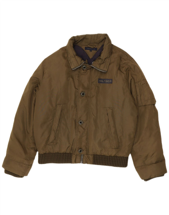 Tommy Hilfiger Herren Wattierte Jacke UK 40 Large Khaki Nylon