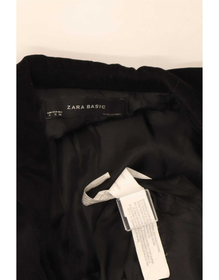 Zara Damen-Blazer aus Samt mit 1 Knopf, Gr. 10, Größe S, Schwarz, Baumwolle