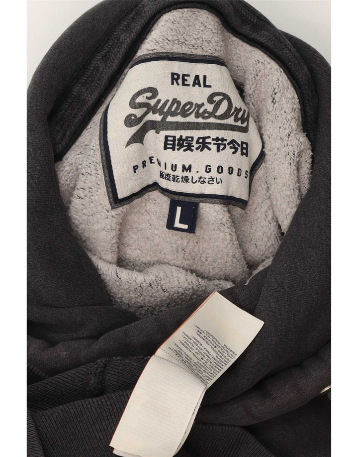 Superdry Herren-Kapuzenpullover, Größe L, Grau, Baumwolle