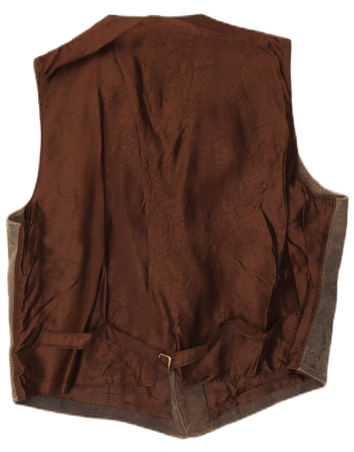 Vintage Herren Lederweste IT 58 2XL Braunes Leder
