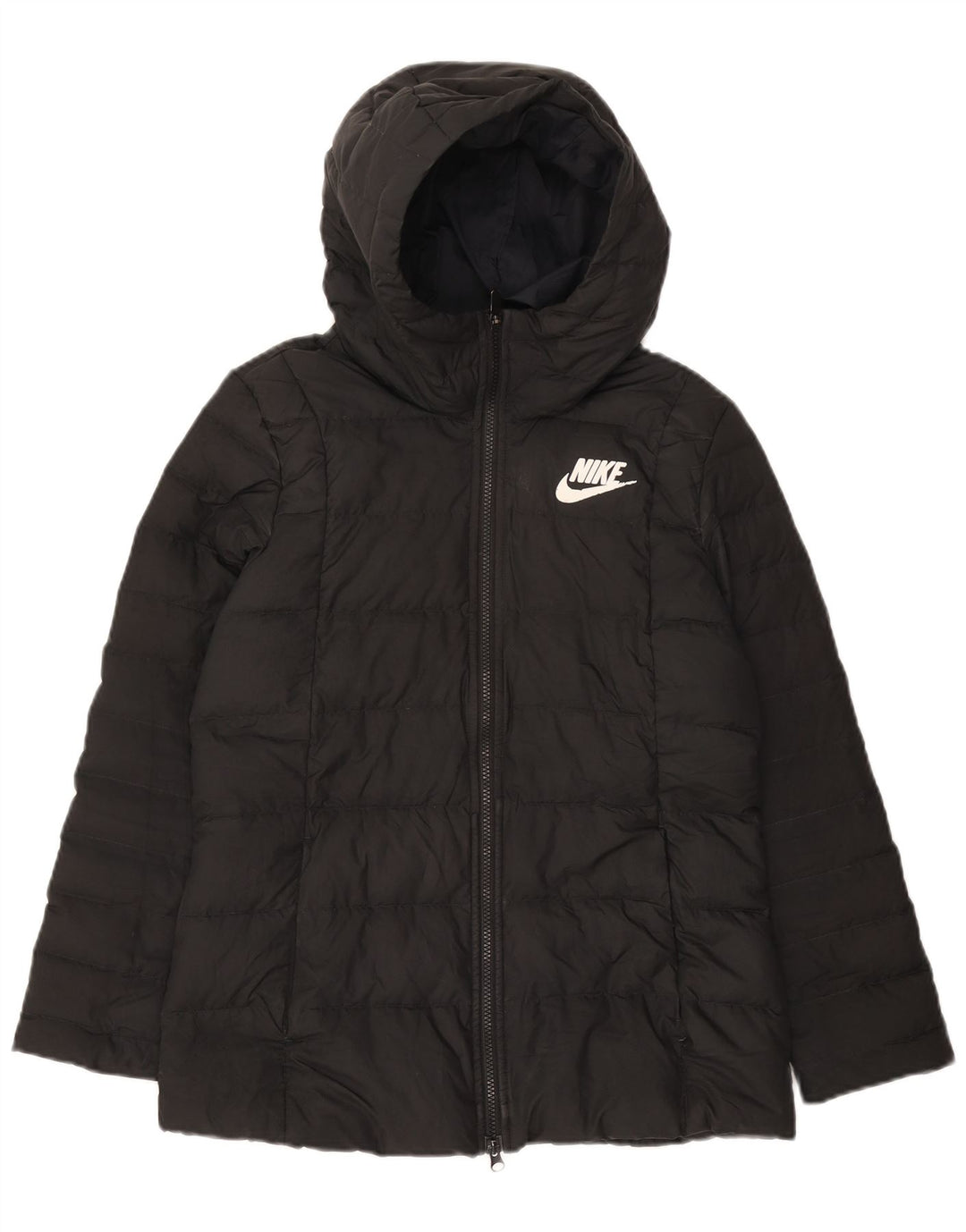 Nike Damen-Kapuzenjacke, gepolstert, UK 12, Mittelgrau