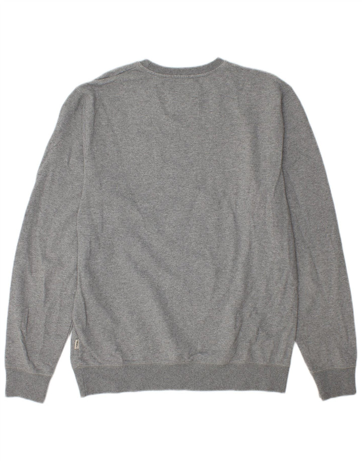 Vans Herren Grafik-Sweatshirt-Pullover aus mittelgrau gefleckter Baumwolle