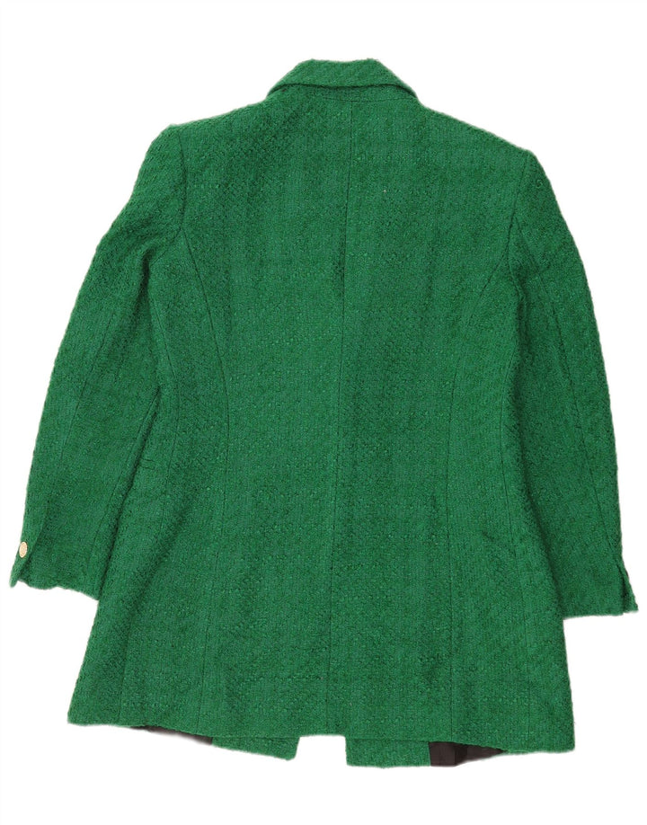 Zara Damen 1-Knopf-Blazer-Jacke, UK 16, großes grünes Acryl