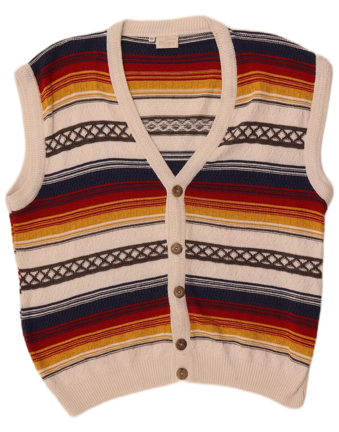 San Marco Herren-Strickjacke IT 50 Medium Mehrfarbig gestreift