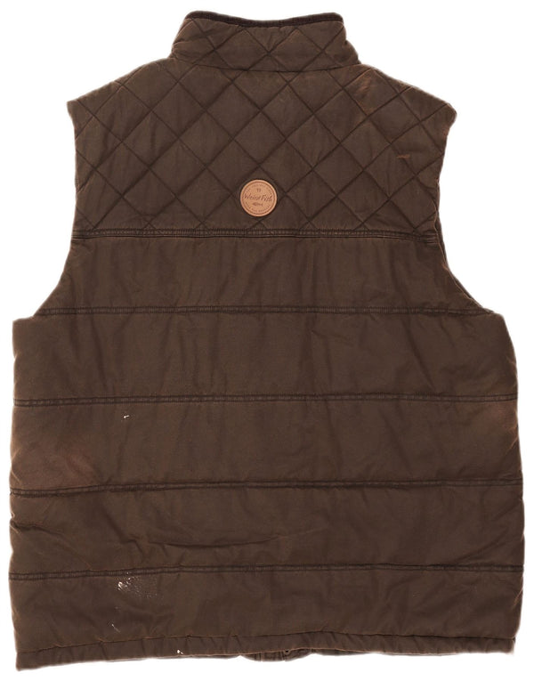 Weird Fish Wattierte Herrenweste UK 44 2XL Braunes Polyester