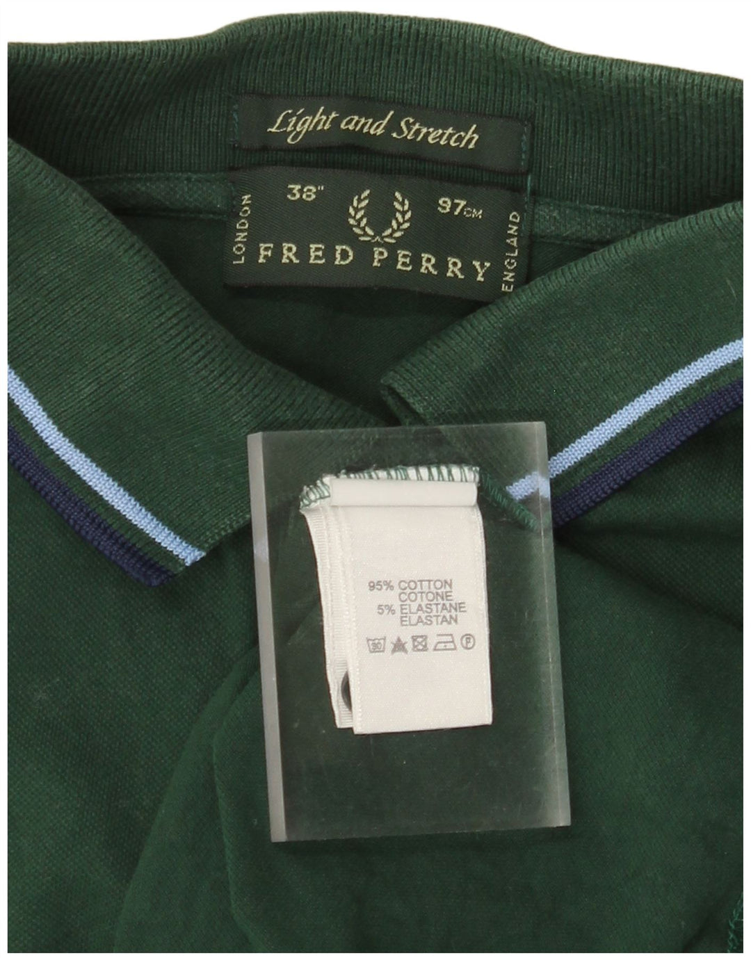 FRED PERRY Leichtes und dehnbares Herren-Poloshirt, Größe S, grüne Baumwolle