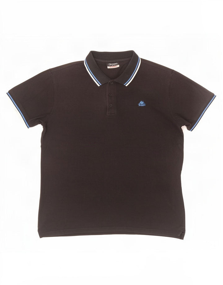 Kappa Herren Poloshirt XL Schwarz gestreift