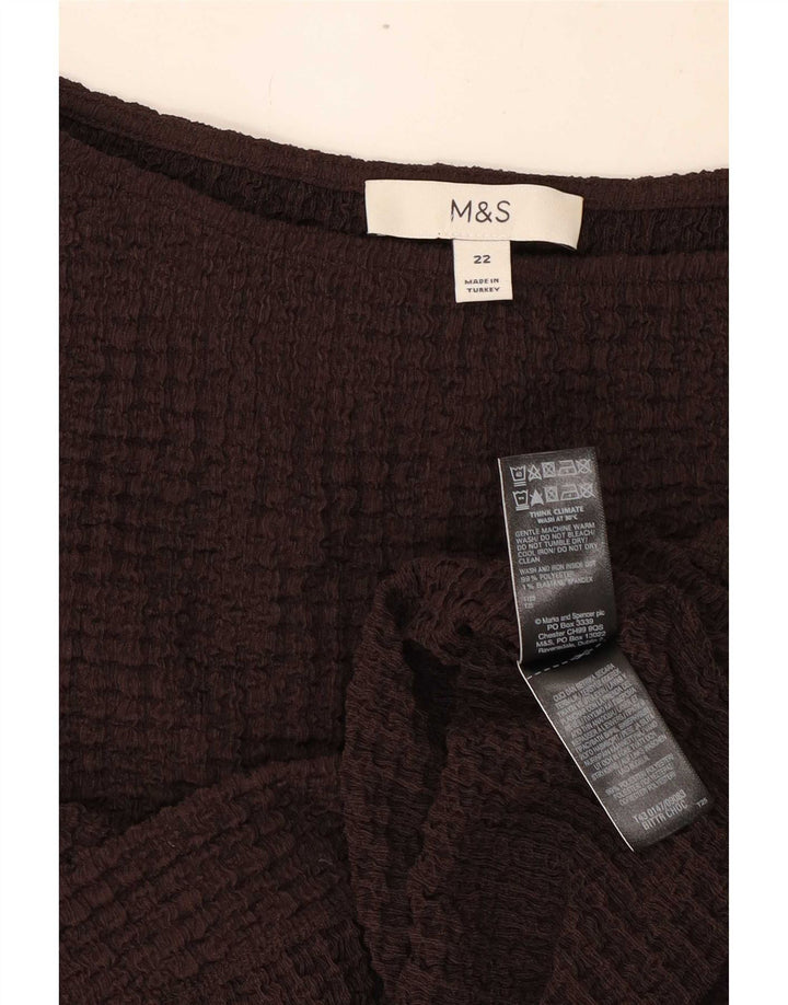 Marks & Spencer Damen Blusenoberteil UK 22 3XL Braunes Polyester