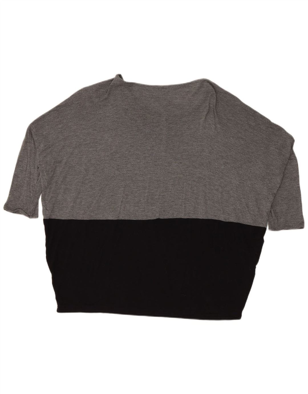 Zara Damen-Oversize-Top mit 3/4-Ärmeln, UK-Größe 14, Mittelgrau, Farbblock