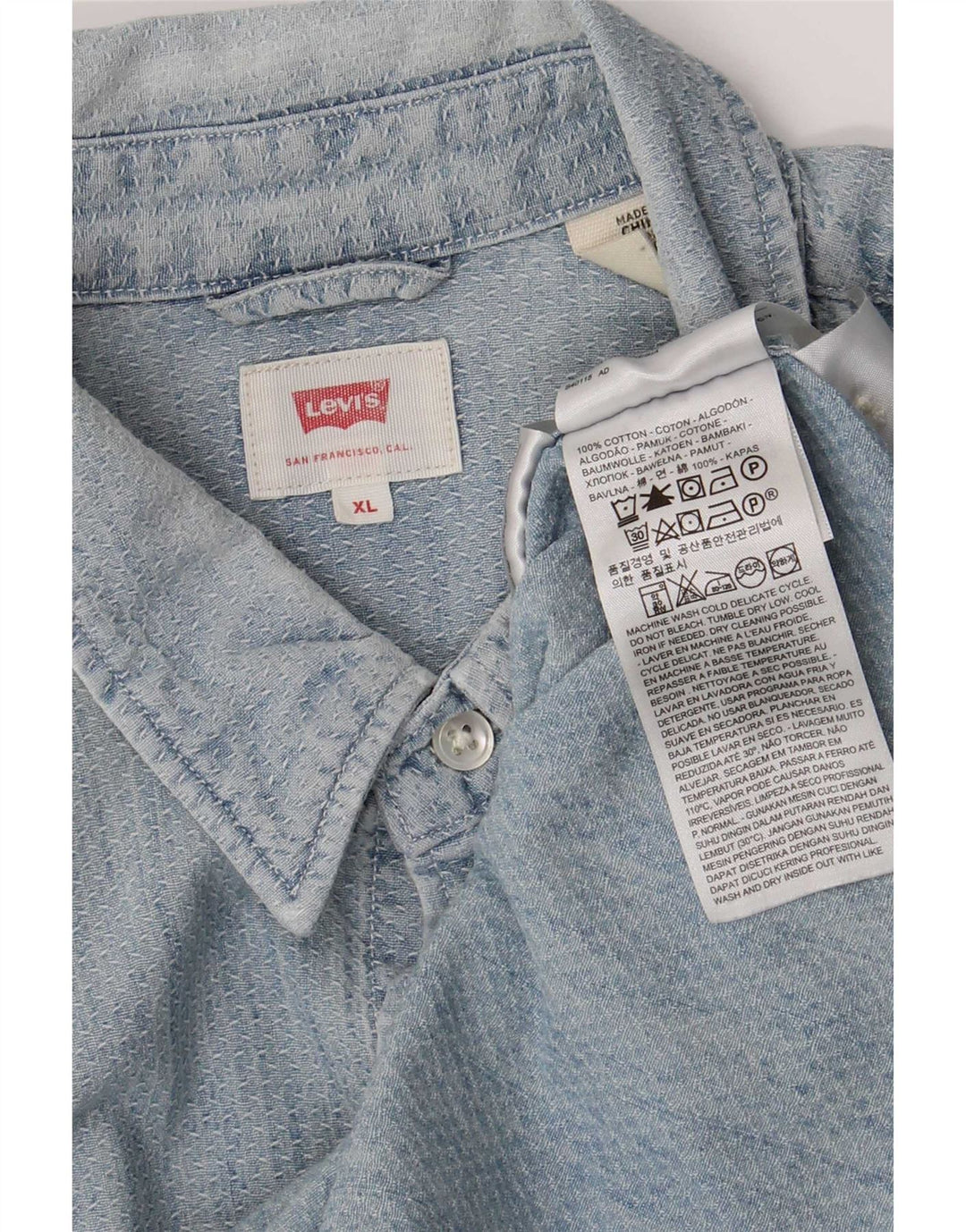 Levi's Herrenhemd XL, blaue Baumwolle