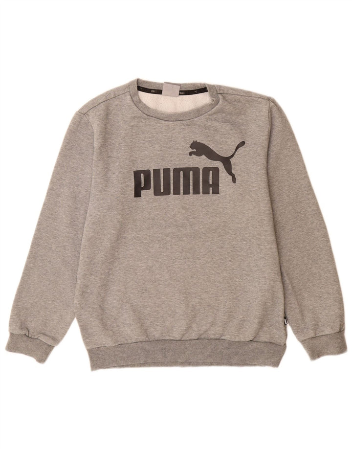 Puma Herren Grafik-Sweatshirt-Pullover, klein, grau gefleckte Baumwolle