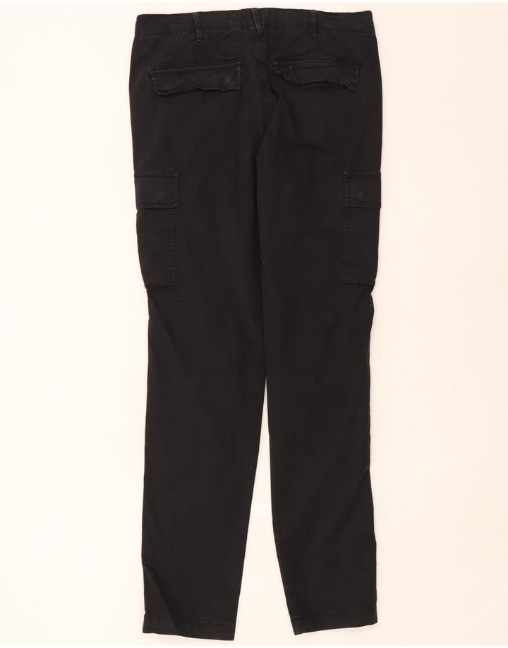 Jack & Jones Herren gerade Cargohose W34 L32 schwarze Baumwolle