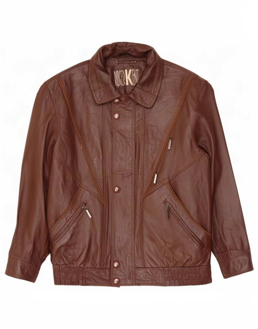 Roger Kent Herren Lederjacke UK 40 Large Braun