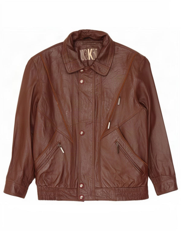Roger Kent Herren Lederjacke UK 40 Large Braun