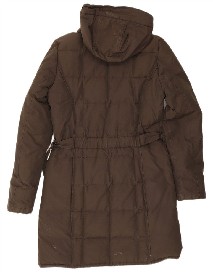 Woolrich Wattierter Damenmantel mit Kapuze, UK 12, mittlere Khaki-Baumwolle
