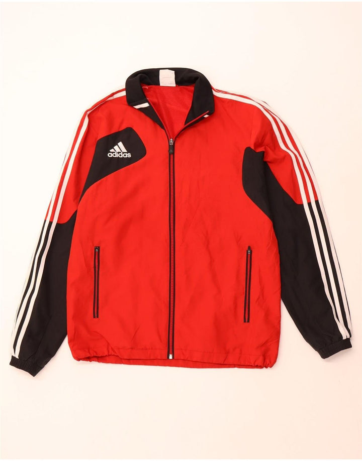 ADIDAS Herren-Trainingsanzugoberteil mit Grafik, UK 38/40, Mittelrot, Farbblock