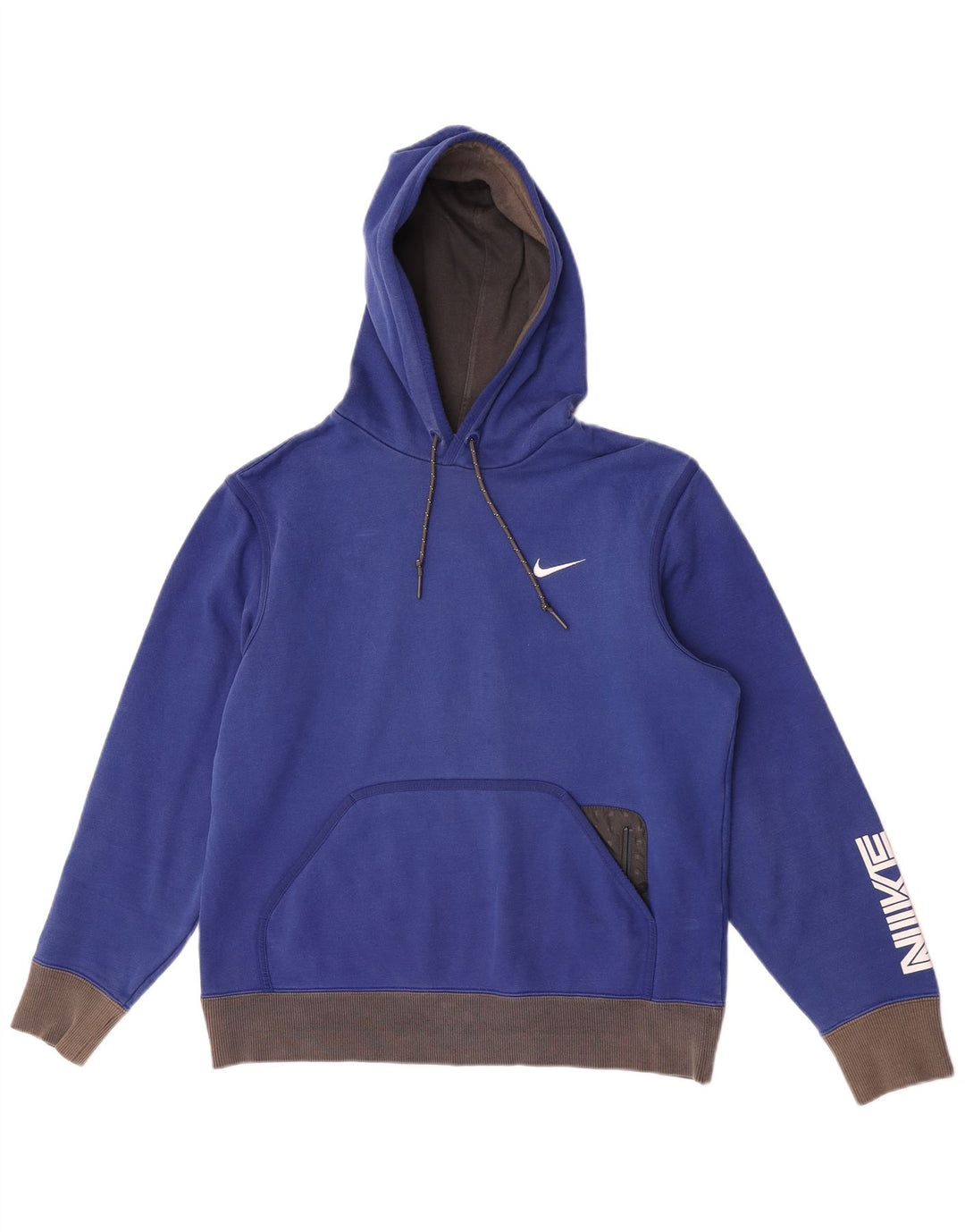 Nike Herren-Kapuzenpullover mit grafischem Print, mittelblaue Colourblock-Baumwolle
