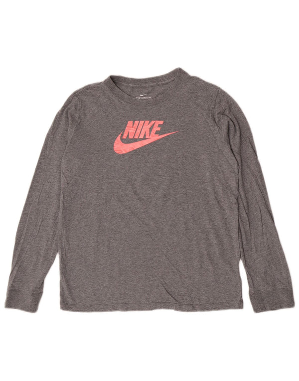 Nike Mädchen Graphic Top Langarm 13–14 Jahre XL Grau