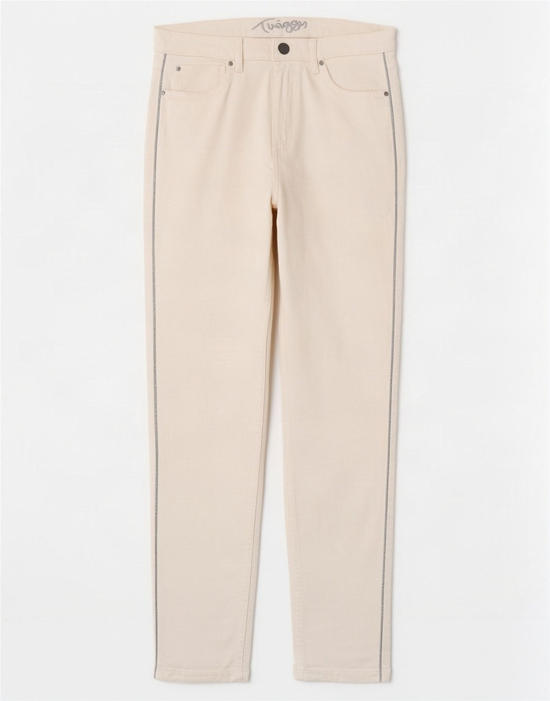 Marks & Spencer Damen Slim Casual Hose UK 12 Medium W30 L28 Weiß