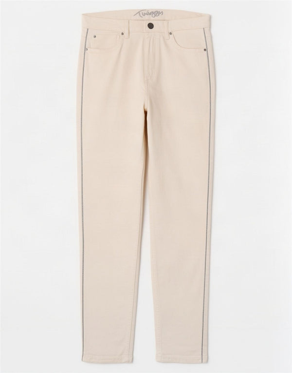 Marks & Spencer Damen Slim Casual Hose UK 12 Medium W30 L28 Weiß