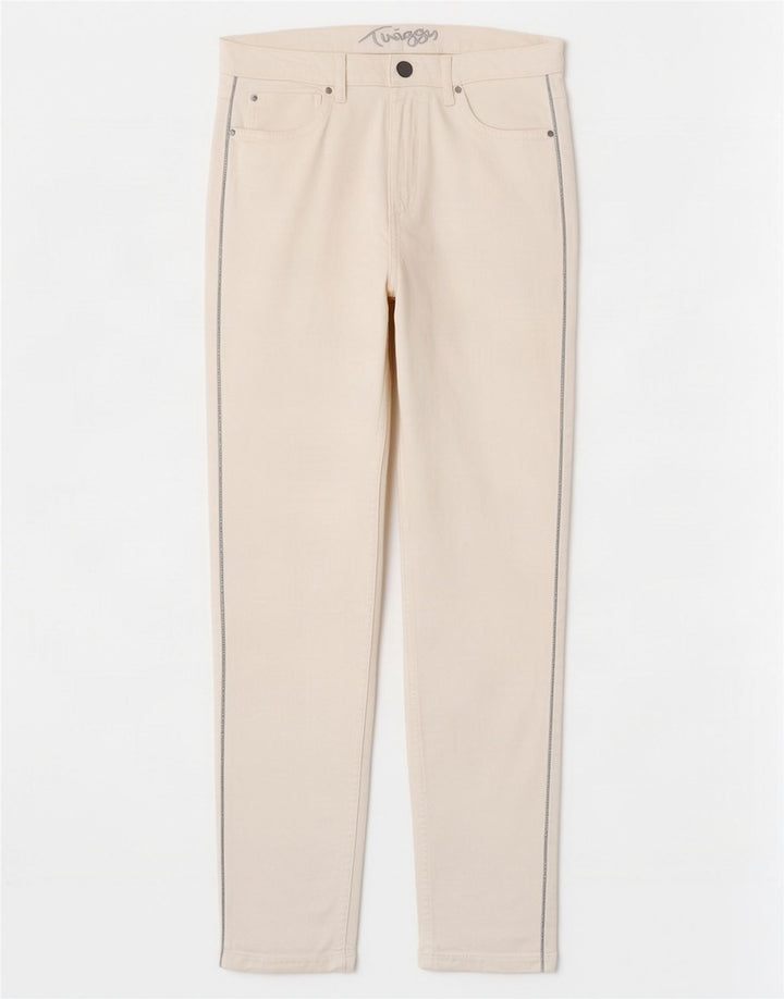 Marks & Spencer Damen Slim Casual Hose UK 12 Medium W30 L28 Weiß