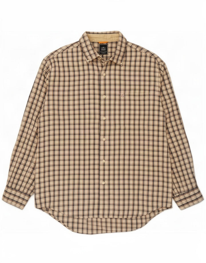 Timberland Herren-Hemd, groß, beige, kariert, Baumwolle